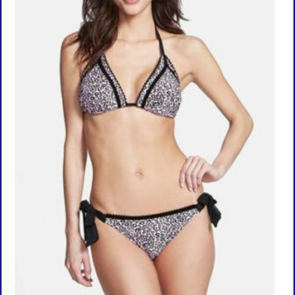 NWOT Betsey Johnson Leopard Pink Bikini